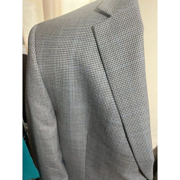 Ralph Lauren Black Label Grey Houndstooth Wool Blazer- Size 48R - Picture 3 of 8